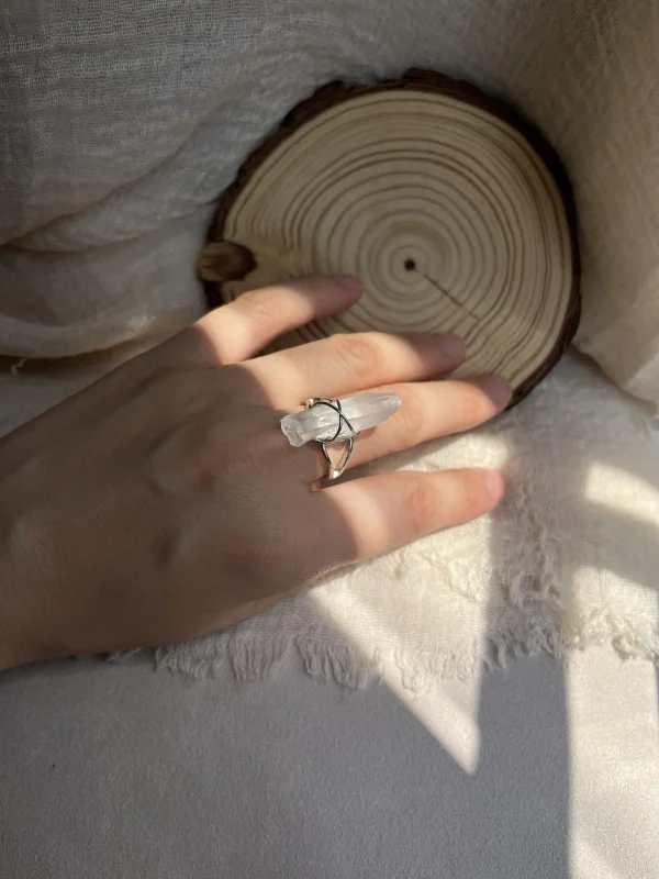 Handmade White Crystal Ring