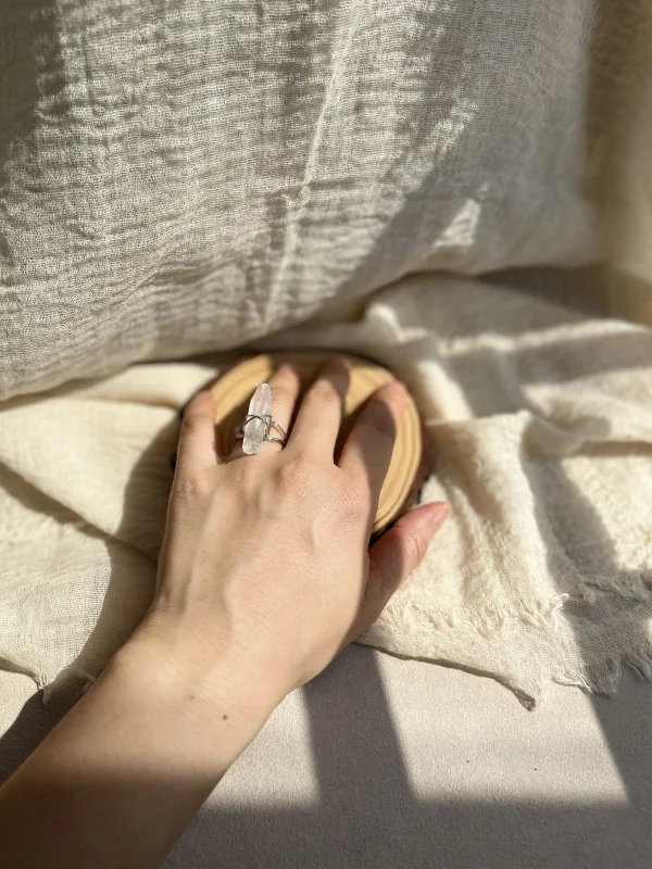 Men's White Crystal Ring