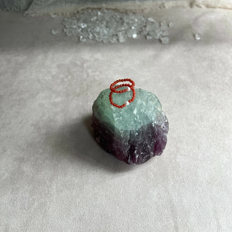 Natural Red Agate Healing Ring