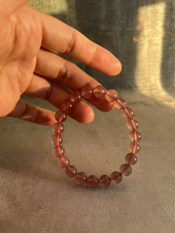 Raw Strawberry Quartz Bracelet For Sale