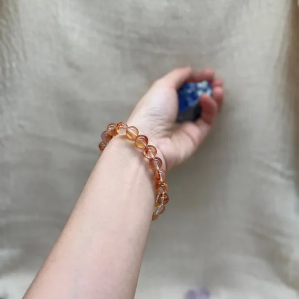 Red Gel Flower Crystal Bracelet